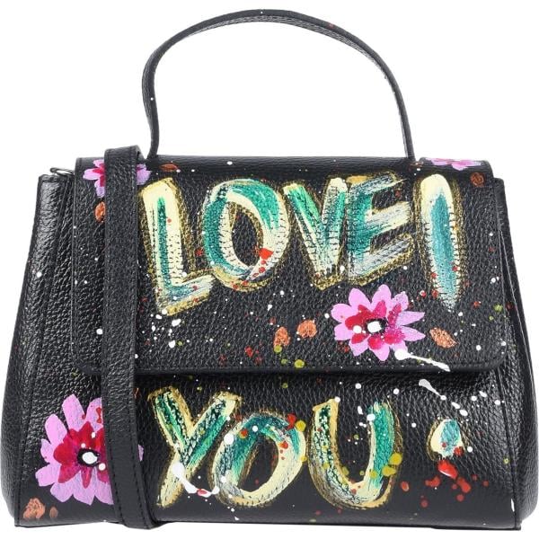 Borsa a mano mini con manico e stampa in pelle martellata rigido Laura Di Maggio multicolore con stampe