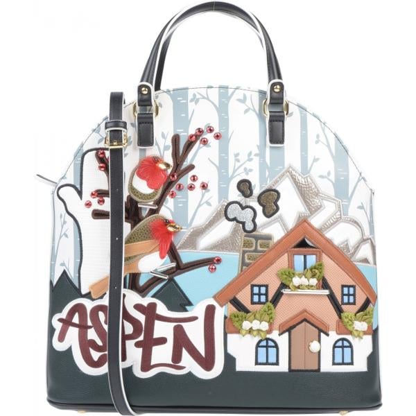 Borsa a mano con strass e stampa taglia media con zip interno foderato in pelle sintetica fondo con piedini Tua By Braccialini multicolore con stampe