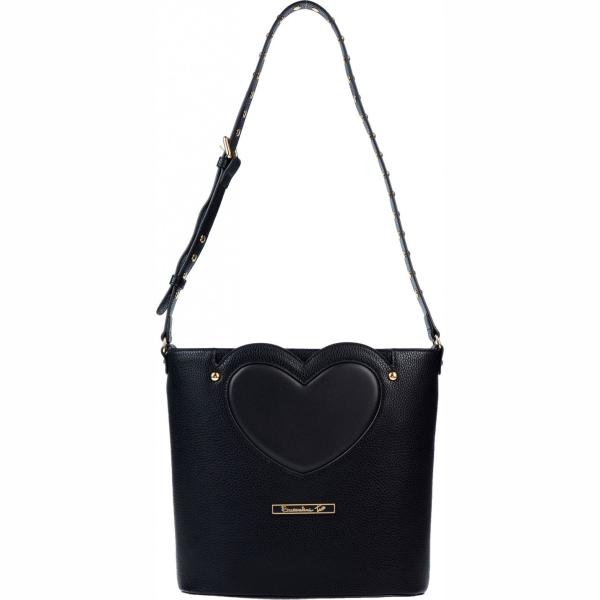 Borsa a spalla secchiello taglia media con zip interno foderato in pelle sintetica tinta unita Tua By Braccialini tinta unita