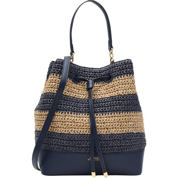 Borsa a mano taglia media in pelle sintetica Lauren Ralph Lauren a righe