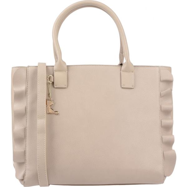 Borsa a mano con ruches taglia media con zip in pelle sintetica tinta unita Lollipops tinta unita