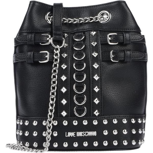 Borsa a tracolla mini con borchie e cinturino interno foderato in pelle sintetica tinta unita Love Moschino tinta unita