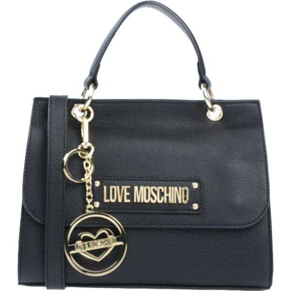 Borsa a mano mini con manico in pelle martellata tinta unita Love Moschino tinta unita