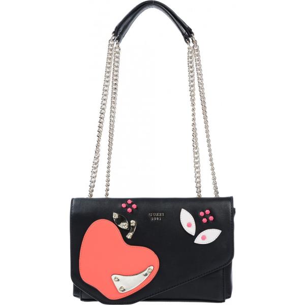 Borsa a spalla contrasto taglia media doppio manico interno foderato in pelle sintetica tinta unita Guess tinta unita