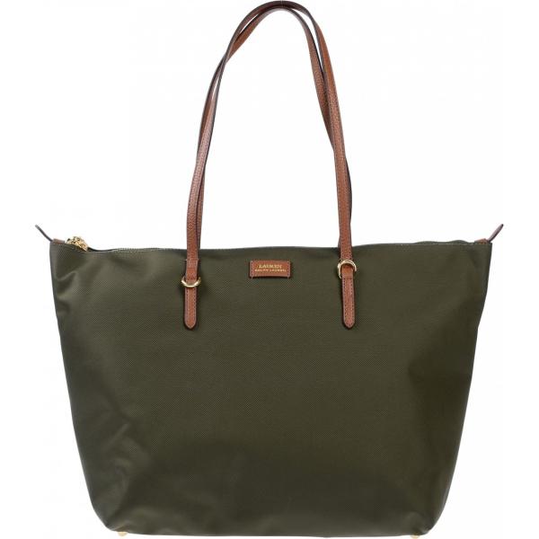 Borsa a spalla maxi con zip interno sfoderato in pelle sintetica tinta unita Lauren Ralph Lauren tinta unita