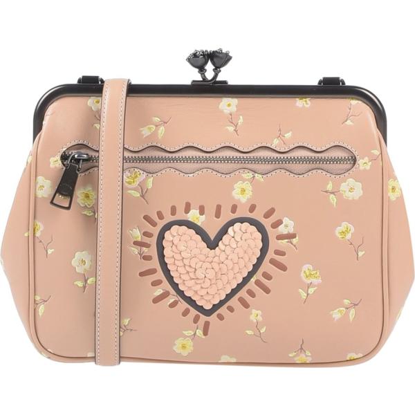 Borsa a mano mini con strass fantasia floreale glitter a scatto con tasca interna Coach a fiori