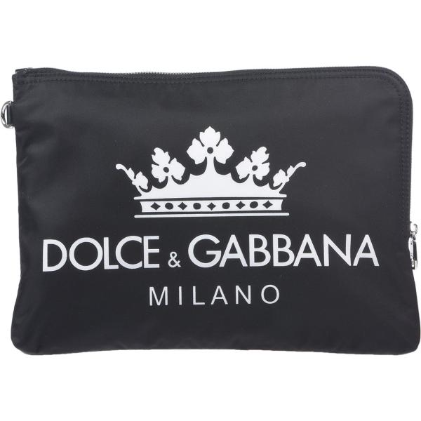 Borsa a mano con stampa taglia media con zip interno foderato in tessuto tecnico tinta unita Dolce & Gabbana con stampe
