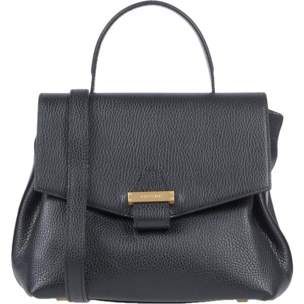 Borsa a mano mini con manico in pelle martellata a scatto interno foderato tinta unita Visone tinta unita