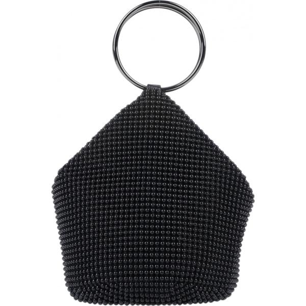 Borsa a mano petit effetto laminato con zip interno foderato tinta unita Olga Berg tinta unita