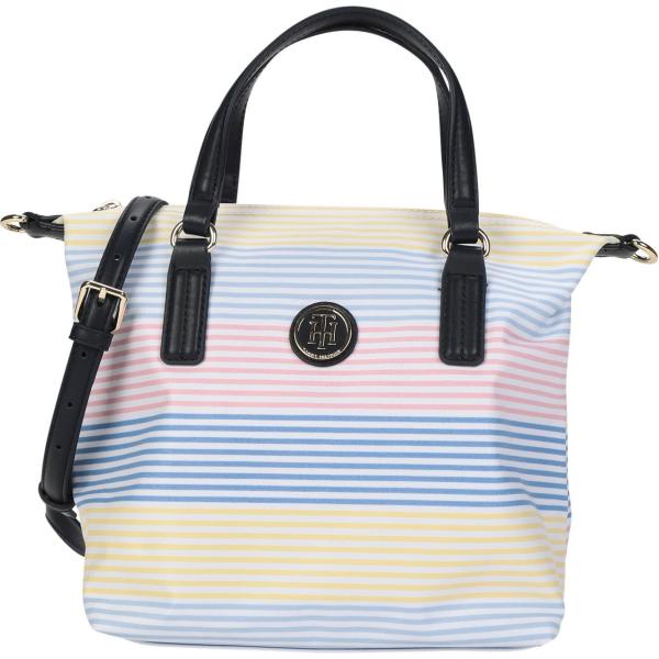 Borsa a mano a righe taglia media con zip interno sfoderato in tessuto tecnico con tasca interna Tommy Hilfiger a righe