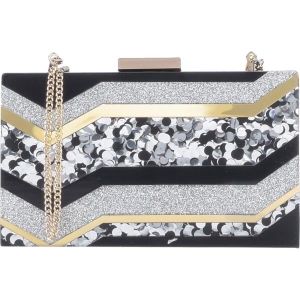 Borsa a mano mini fantasia multicolore glitter a scatto Olga Berg multicolore