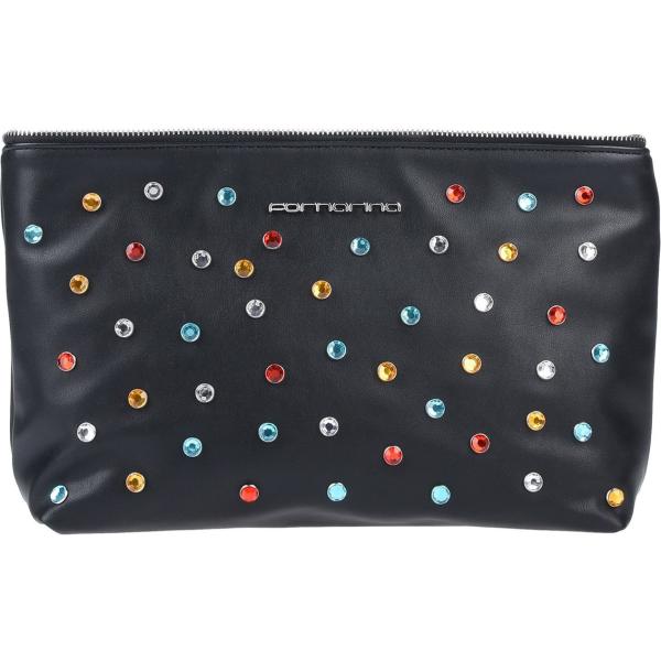 Borsa a mano con strass taglia media con zip interno foderato in pelle sintetica tinta unita Fornarina tinta unita