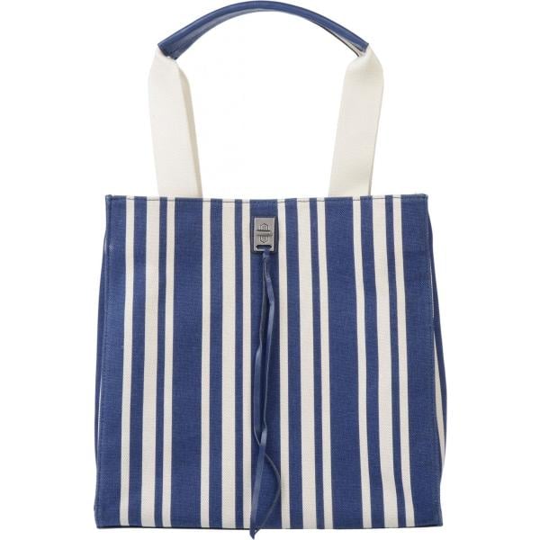 Borsa a mano maxi a righe con laccetti interno foderato con tasca interna Rebecca Minkoff a righe