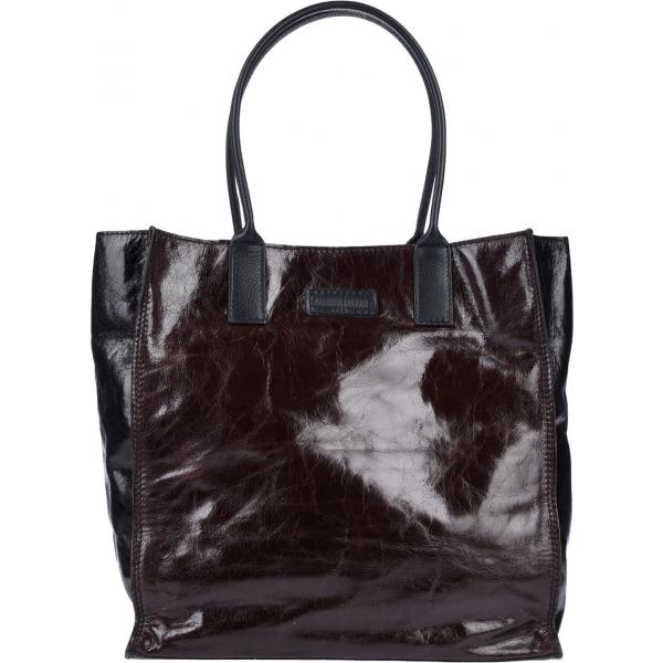 Borsa a mano fantasia multicolore taglia media con zip in pelle Caterina Lucchi multicolore