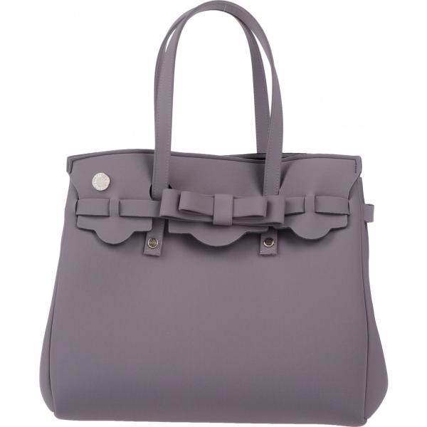 Borsa a mano taglia media doppio manico interno sfoderato tinta unita LA FILLE des FLEURS tinta unita