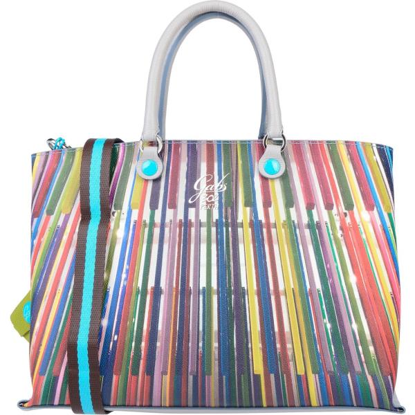 Borsa a mano maxi fantasia multicolore con zip interno foderato in pelle sintetica con tracolla removibile Gabs multicolore