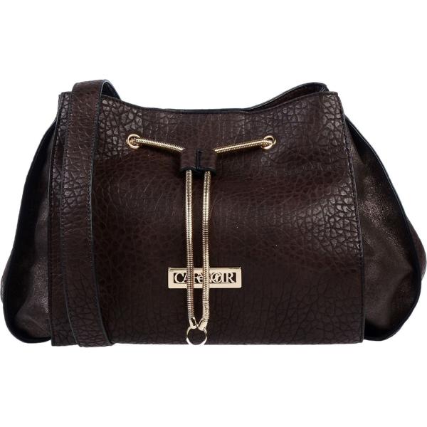 Borsa a mano taglia media doppio manico interno foderato in pelle sintetica tinta unita CAFèNOIR tinta unita