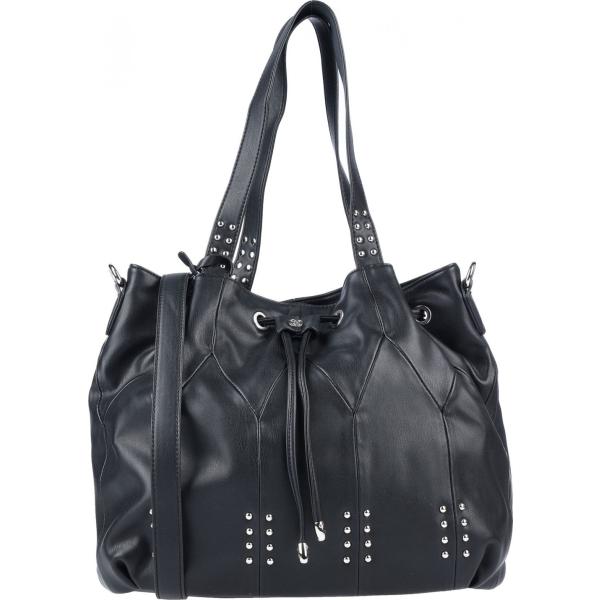 Borsa a mano maxi con borchie e zip in pelle sintetica tinta unita CAFèNOIR tinta unita