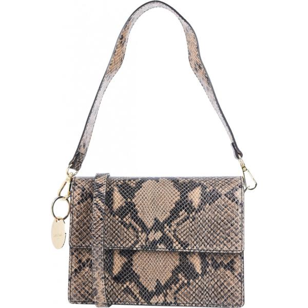 Borsa a mano mini con manico e stampa effetto vernice interno in pelle Stella Dutti multicolore animalier