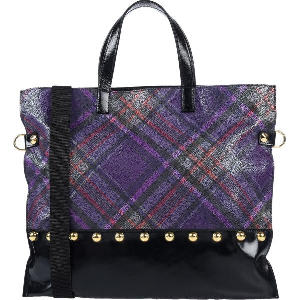 Borsa a mano con stampa taglia media con zip interno foderato in pelle con tasca interna Roberta Gandolfi scozzese