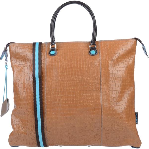 Borsa a mano maxi con stampa e zip interno foderato in pelle tinta unita Gabs con stampe