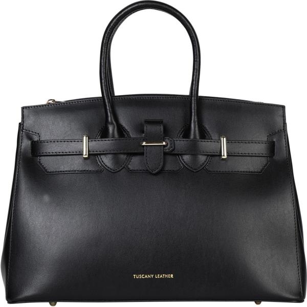 borse a mano Tuscany Leather nero tinta unita