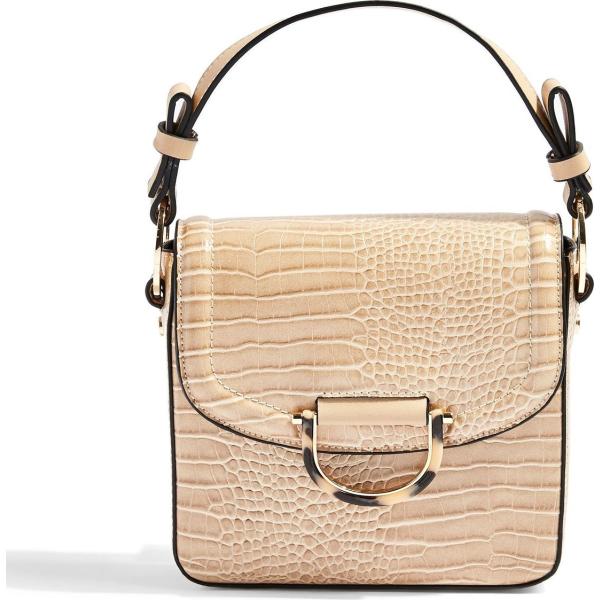 Borsa a mano mini con manico e stampa in pelle sintetica tinta unita Topshop con stampe