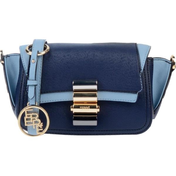 Borsa a mano mini con balze fantasia a scatto in pelle sintetica con tracolla removibile Ferre Collezioni multicolore