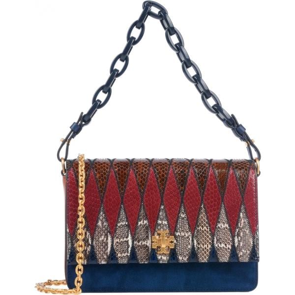 Borsa a mano mini con manico e stampa a scatto interno foderato con tracolla removibile Tory Burch multicolore animalier