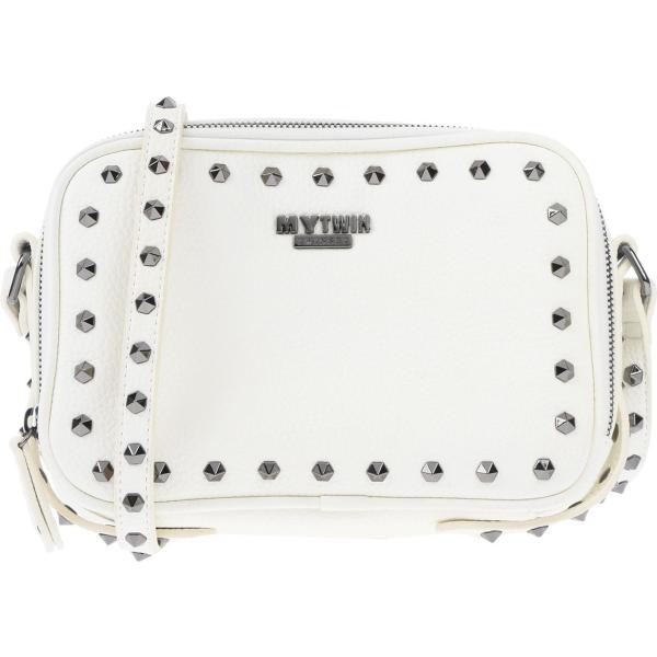 Borsa a tracolla mini con manico e borchie con zip interno foderato in pelle sintetica tinta unita My Twin Twinset tinta unita