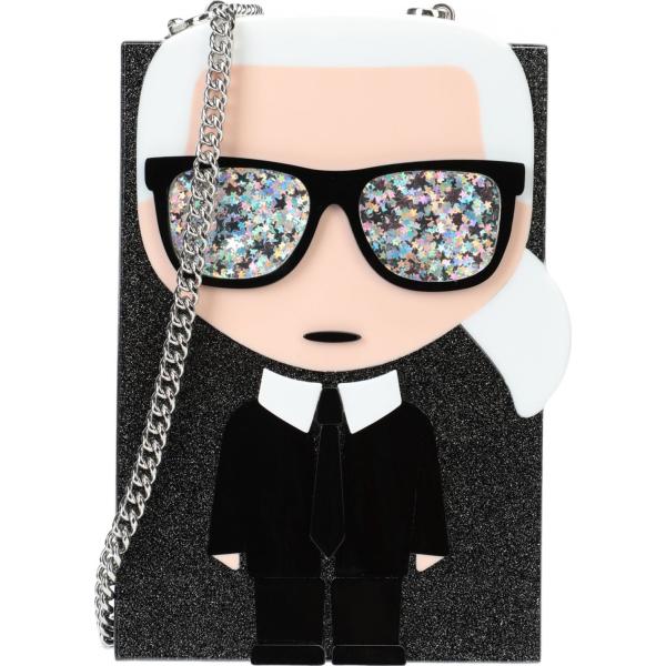 Borsa a tracolla fantasia multicolore glitter taglia media interno foderato Karl Lagerfeld multicolore