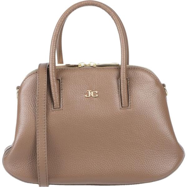 Borsa a mano in pelle martellata taglia media con zip interno foderato tinta unita J&C Jackyceline tinta unita