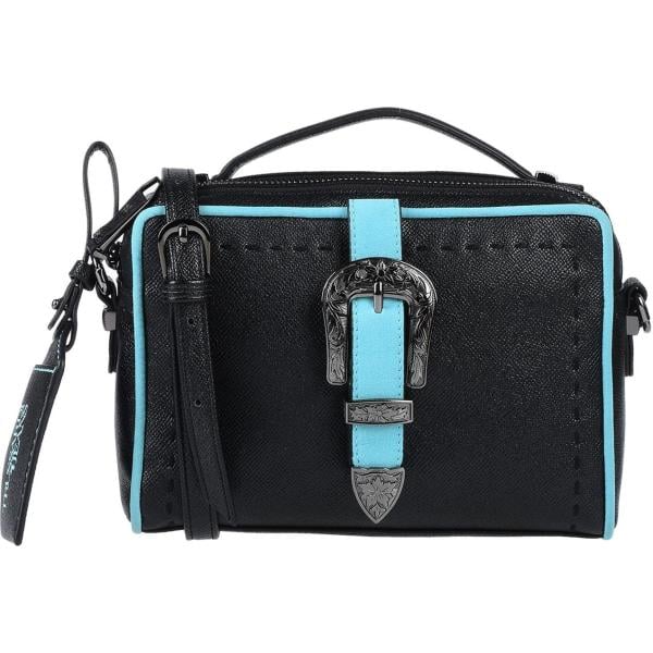 Borsa a tracolla mini con manico contrasto con fibbia interno foderato in pelle sintetica tinta unita Trussardi Jeans nero tinta unita