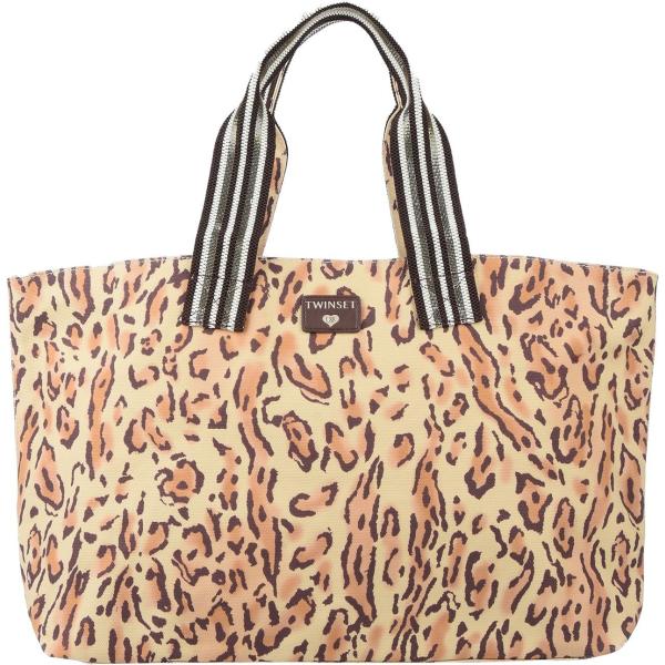 borse a mano Twinset marrone animalier