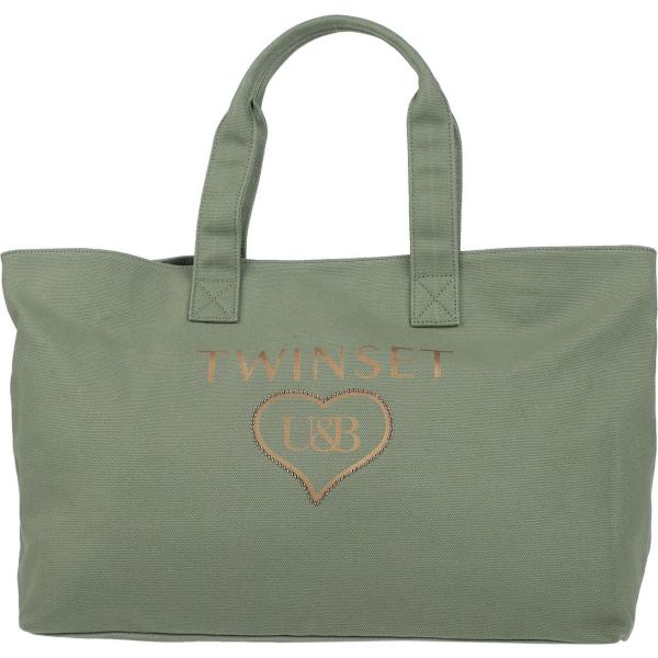 borsa a mano Twinset verde tinta unita