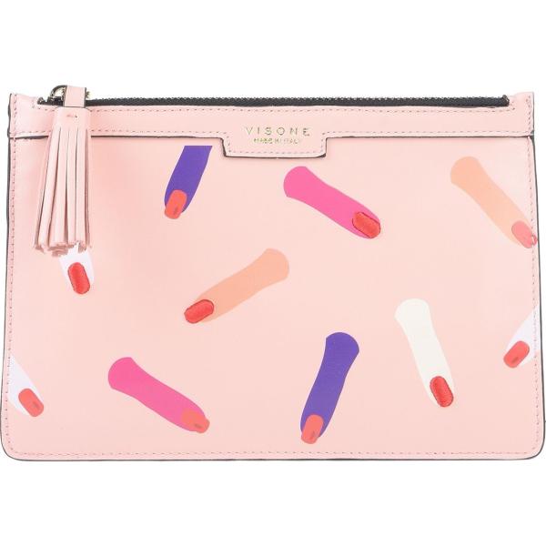 borse a mano Visone rosa con stampe