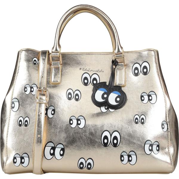Borsa a tracolla con stampa in pelle martellata taglia media con zip interno sfoderato tinta unita blu Tosca Blu con stampe