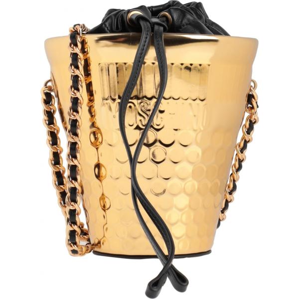 borse a spalla Moschino giallo tinta unita