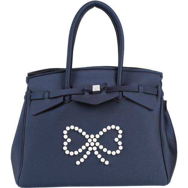 borse a mano Save My Bag blu tinta unita