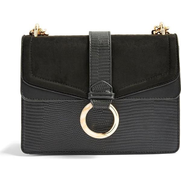 borse a tracolla Topshop nero animalier