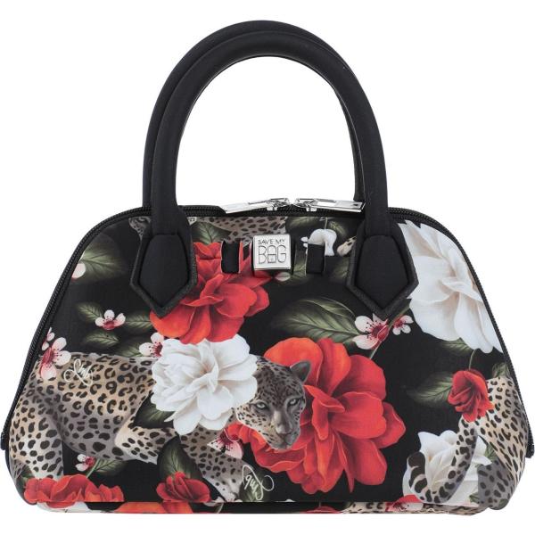 borse a mano Save My Bag nero a fiori