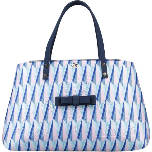 borsa a mano LA FILLE des FLEURS blu geometrica