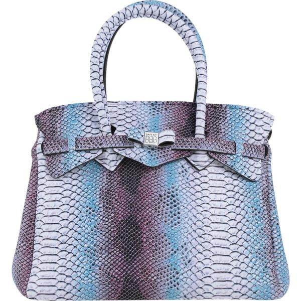 borse a mano Save My Bag viola animalier