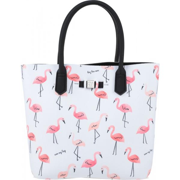 borse a mano Save My Bag bianco con stampe