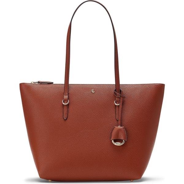 borse a spalla Lauren Ralph Lauren marrone tinta unita