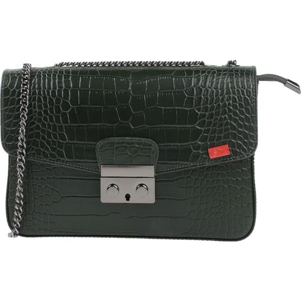 borse a tracolla Tsd12 verde con stampe