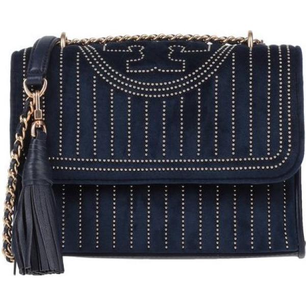 borse a spalla Tory Burch blu tinta unita