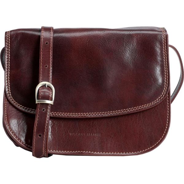 borse a tracolla Tuscany Leather marrone tinta unita