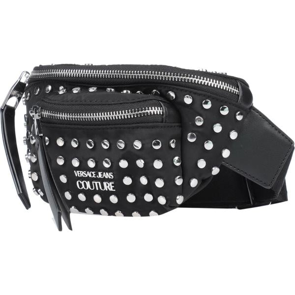 Marsupio da donna mini in nero pece con zip in metallo Versace Jeans Couture Versace Jeans Couture