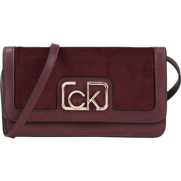 borse a mano Calvin Klein marrone tinta unita